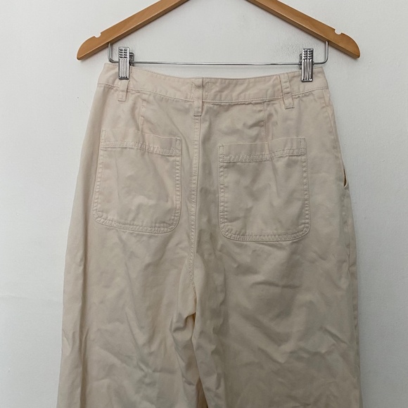 Aritzia Sunday Best Straight Leg Utility Chino Cotton Jaden Pant in Cream - Picture 5 of 6